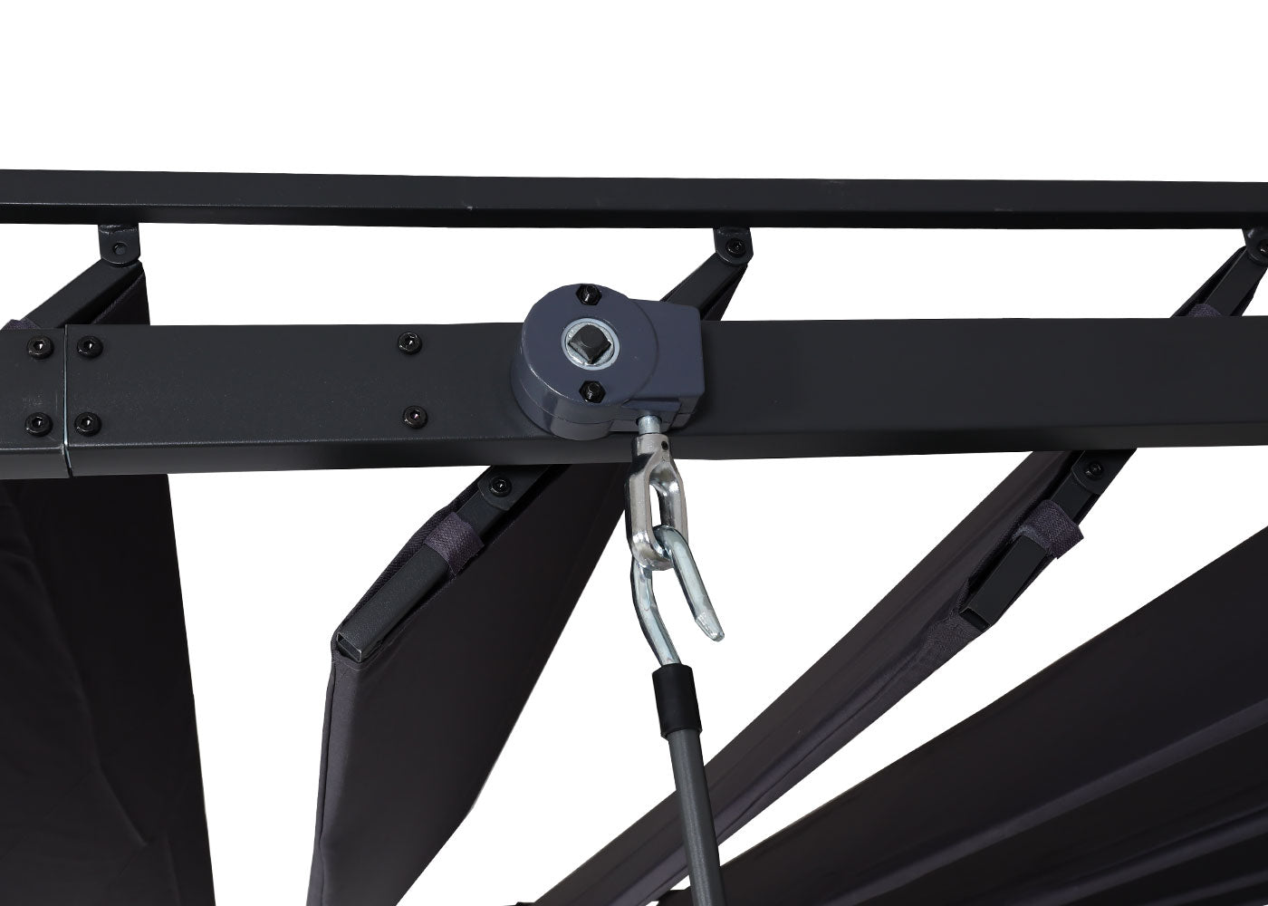 Cosmo Casa - Pergola - Tuinlamellenpaviljoen Terrasoverkapping - 8 cm Aluminium Frame & Stoftextiel - Antraciet - 3×4 m