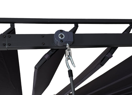 Cosmo Casa - Pergola - Tuinlamellenpaviljoen Terrasoverkapping - 8 cm Aluminium Frame & Stoftextiel - Antraciet - 3×4 m