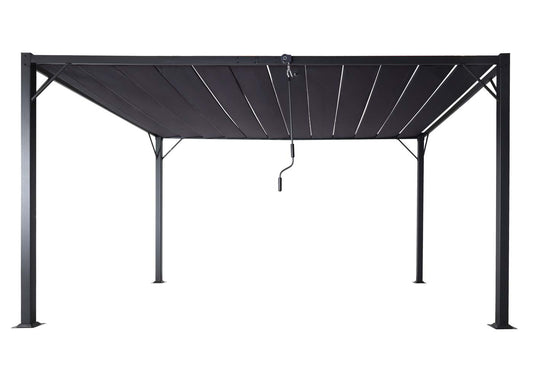 Cosmo Casa - Pergola - Tuinlamellenpaviljoen Terrasoverkapping - 8 cm Aluminium Frame & Stoftextiel - Antraciet - 3×4 m