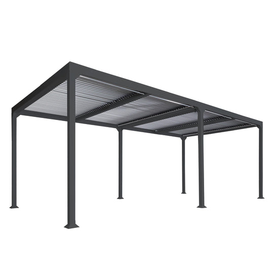 Cosmo Casa - Aluminium Pergola - Lamellenpaviljoen Terrasoverkapping - Aluminium Frame - Antraciet - 3×6 m