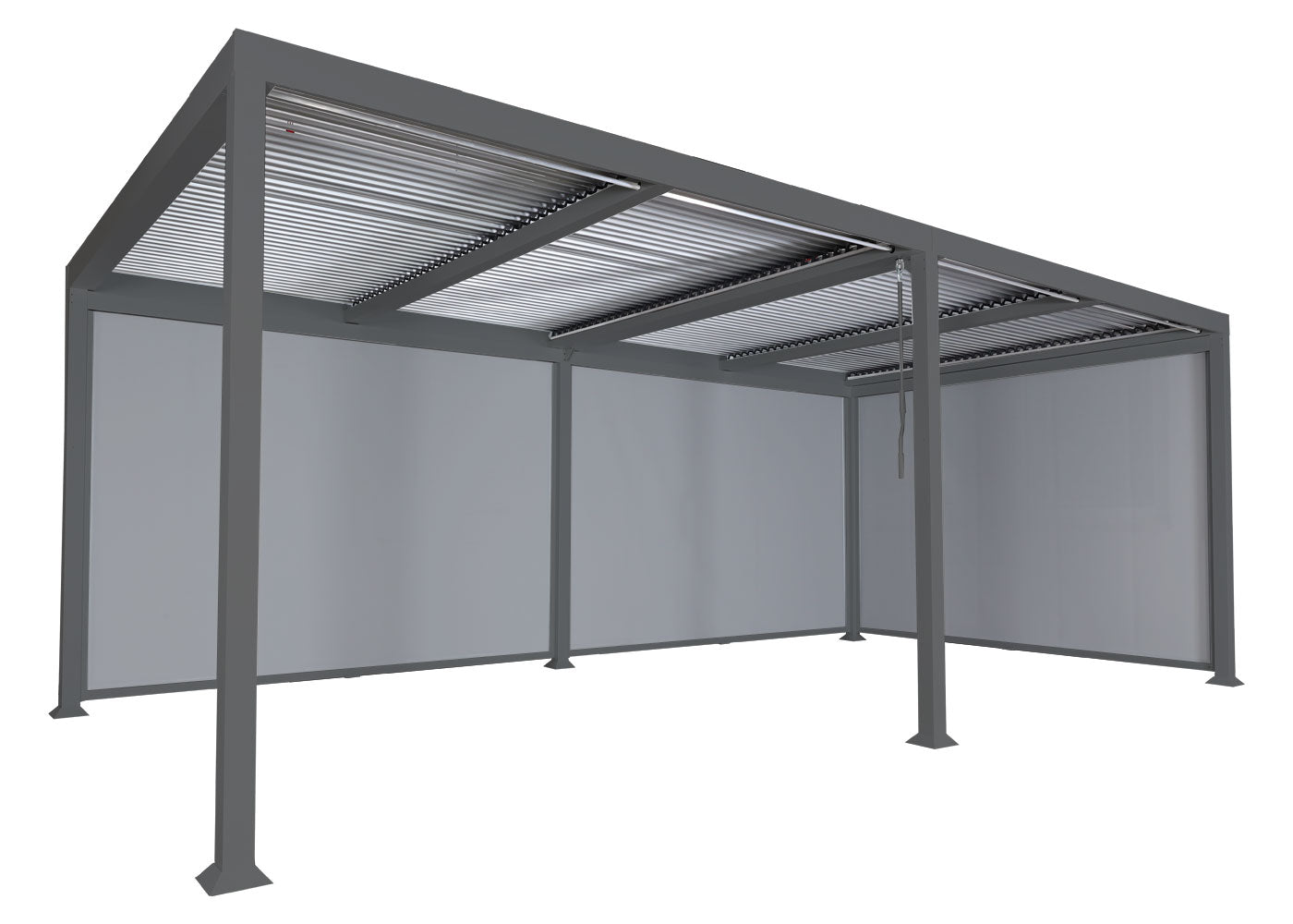 Cosmo Casa - Aluminium pergola - Lamellenpaviljoen met 3 zijwanden - Antraciet - 3x6m