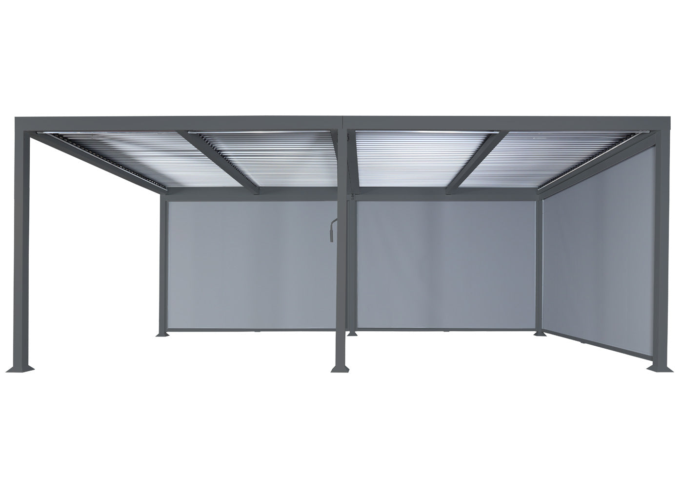 Cosmo Casa - Aluminium pergola - Lamellenpaviljoen met 3 zijwanden - Antraciet - 3x6m