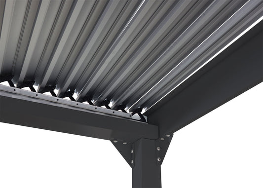 Cosmo Casa - Aluminium Pergola met 6 Zijwanden - Lamellenpaviljoen - Aluminium Frame - Antraciet - 3×6 m