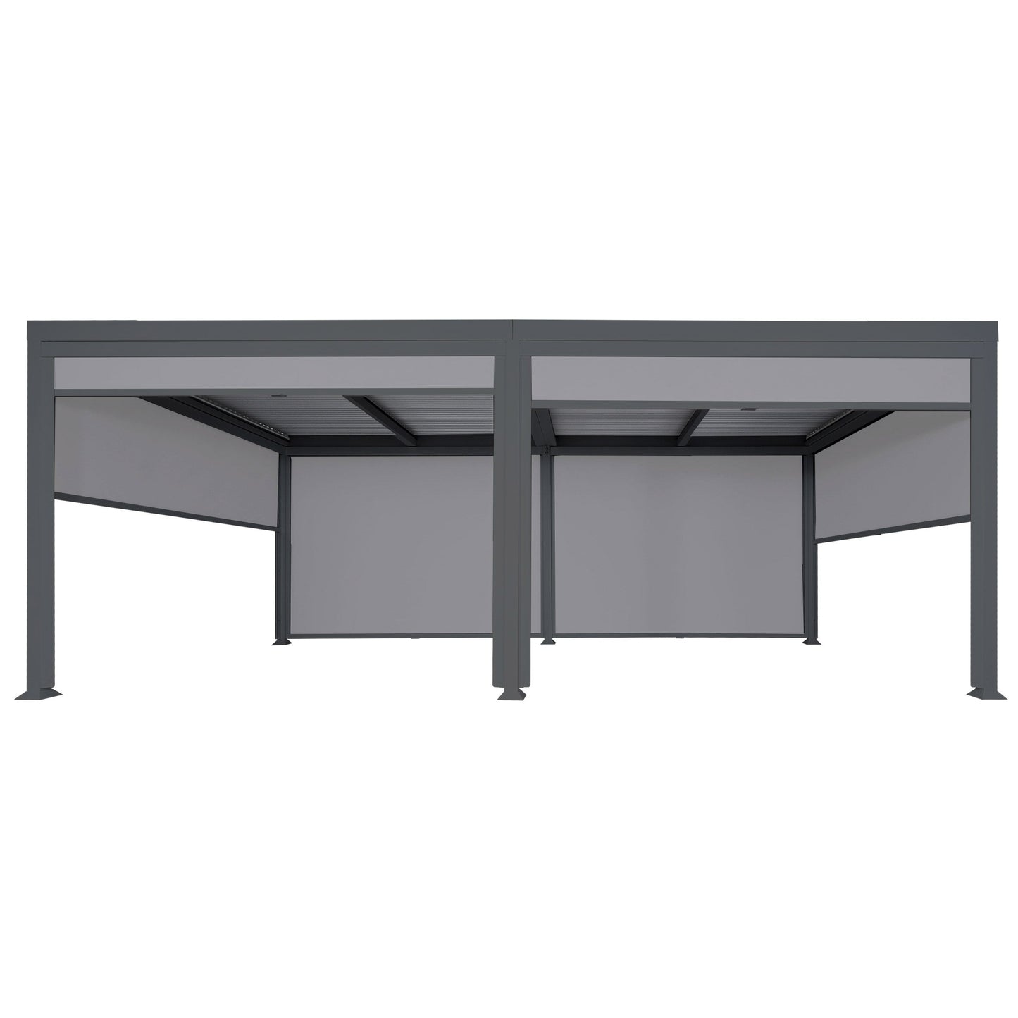 Cosmo Casa - Aluminium Pergola met 6 Zijwanden - Lamellenpaviljoen - Aluminium Frame - Antraciet - 3×6 m