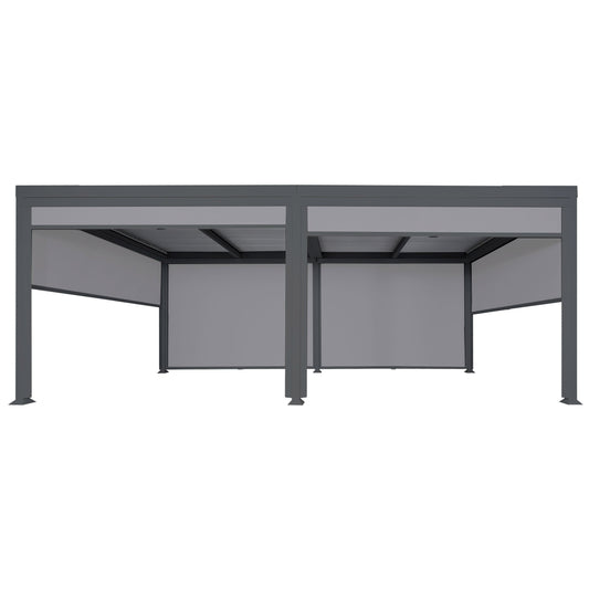 Cosmo Casa - Aluminium Pergola met 6 Zijwanden - Lamellenpaviljoen - Aluminium Frame - Antraciet - 3×6 m
