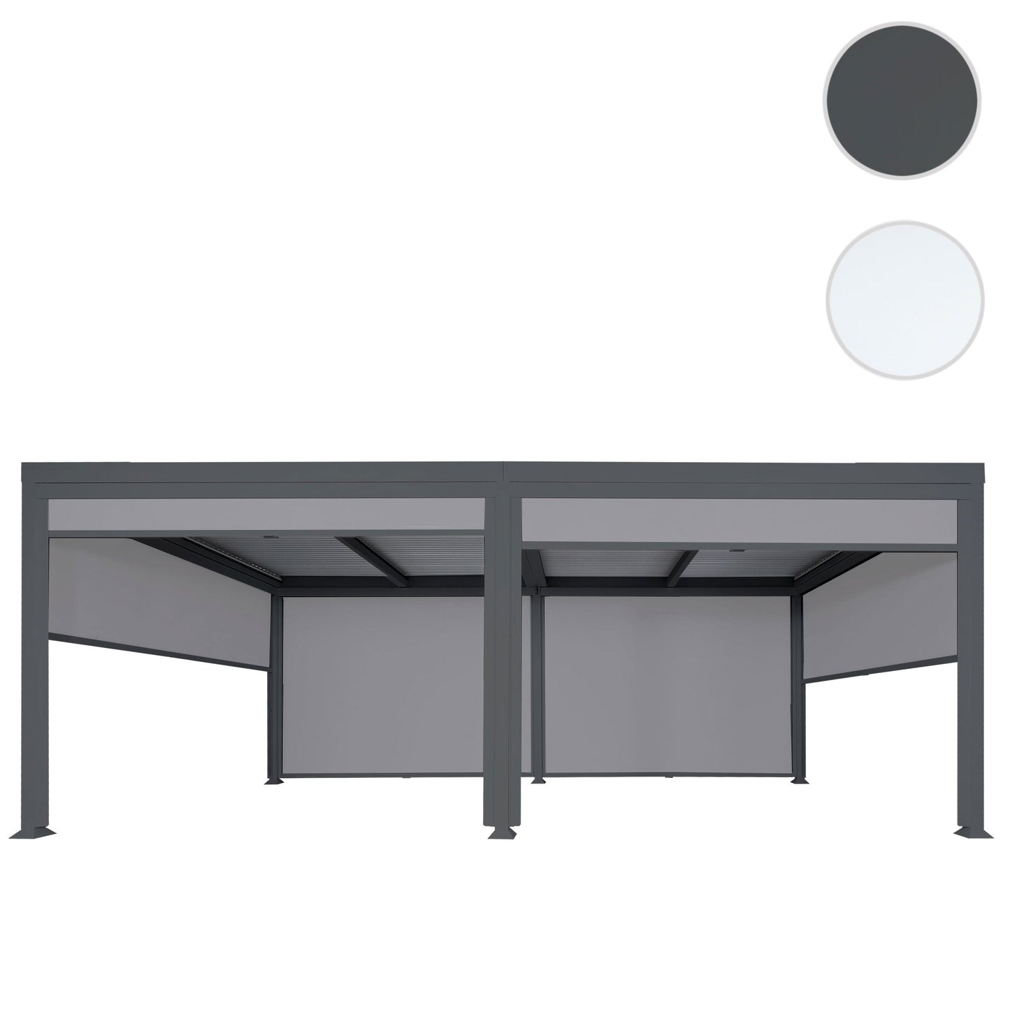 Cosmo Casa - Aluminium Pergola met 6 Zijwanden - Lamellenpaviljoen - Aluminium Frame - Antraciet - 3×6 m