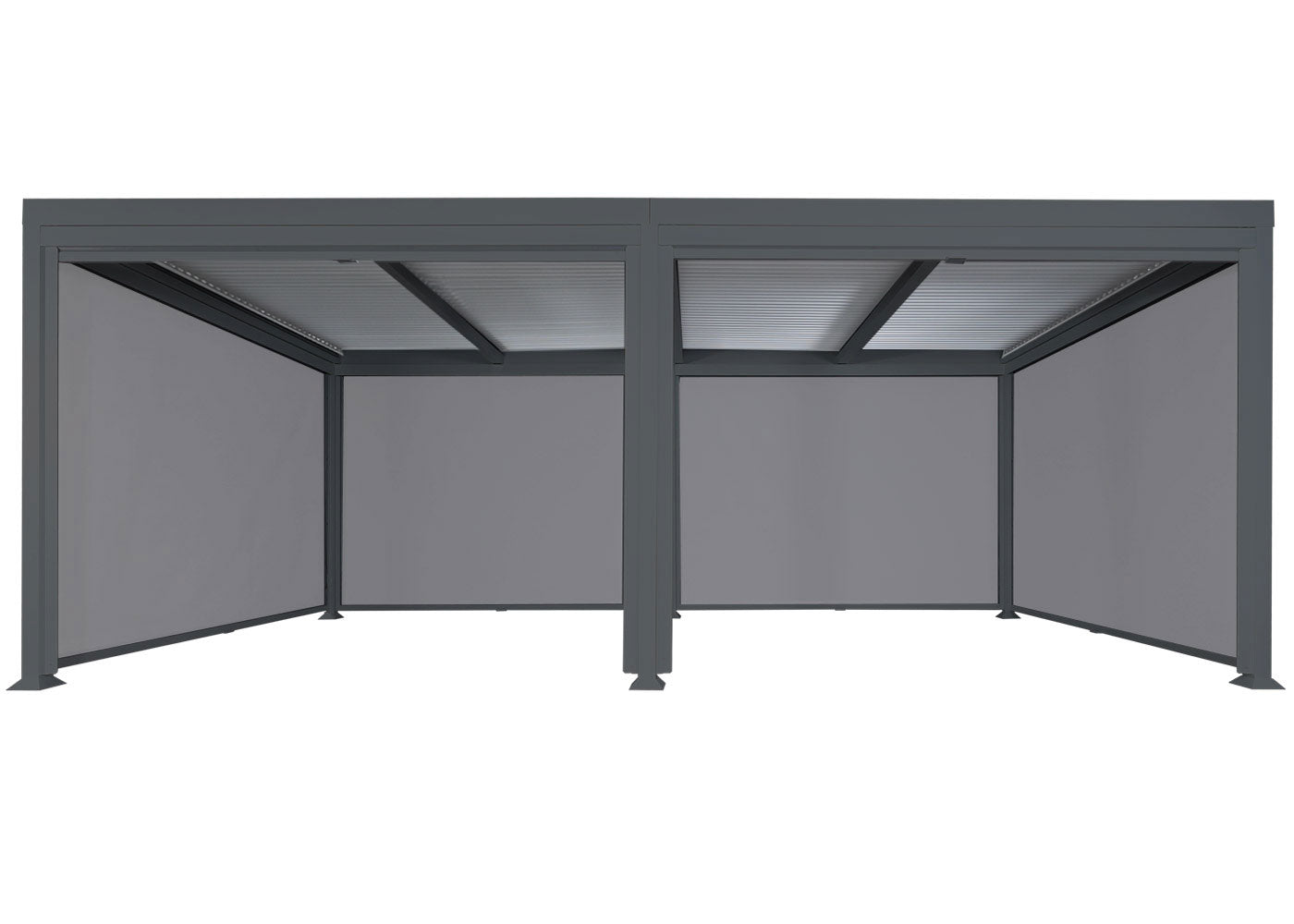 Cosmo Casa - Aluminium Pergola met 6 Zijwanden - Lamellenpaviljoen - Aluminium Frame - Antraciet - 3×6 m
