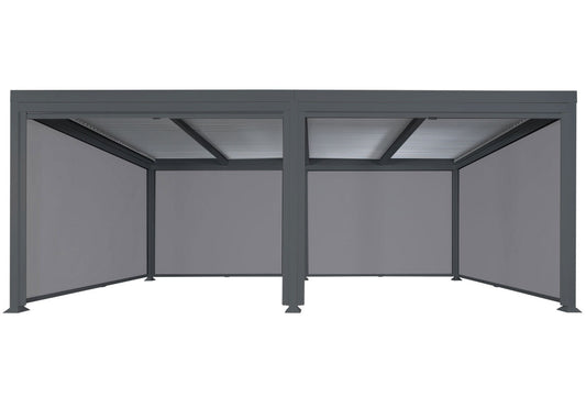 Cosmo Casa - Aluminium Pergola met 6 Zijwanden - Lamellenpaviljoen - Aluminium Frame - Antraciet - 3×6 m