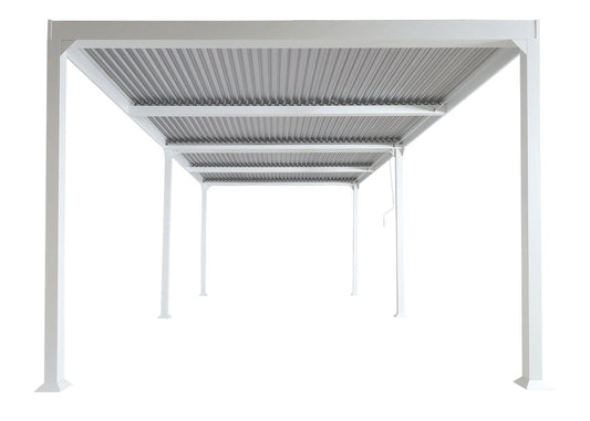 Cosmo Casa - Aluminium Pergola - Lamellenpaviljoen Terrasoverkapping - Aluminium Frame - Wit - 3×6 m