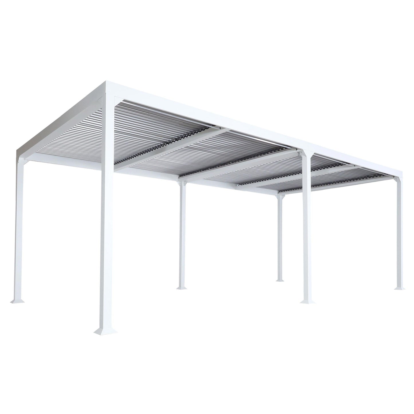 Cosmo Casa - Aluminium Pergola - Lamellenpaviljoen Terrasoverkapping - Aluminium Frame - Wit - 3×6 m
