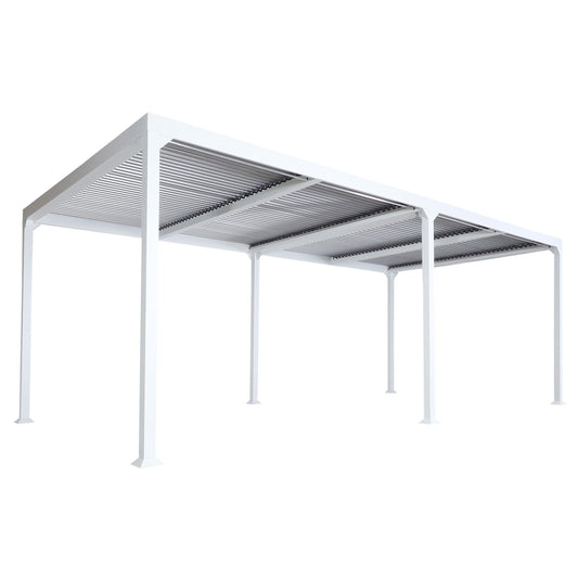 Cosmo Casa - Aluminium Pergola - Lamellenpaviljoen Terrasoverkapping - Aluminium Frame - Wit - 3×6 m