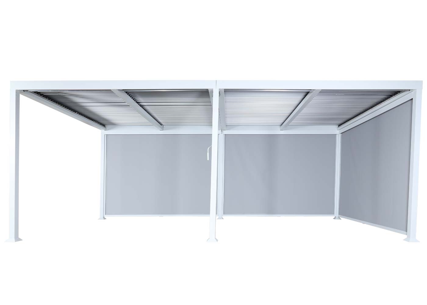 Cosmo Casa - Aluminium pergola - Lamellenpaviljoen met 3 zijwanden - Wit - 3x6m