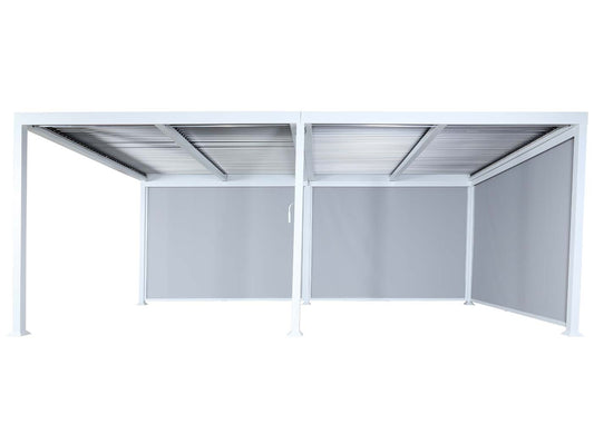 Cosmo Casa - Aluminium pergola - Lamellenpaviljoen met 3 zijwanden - Wit - 3x6m
