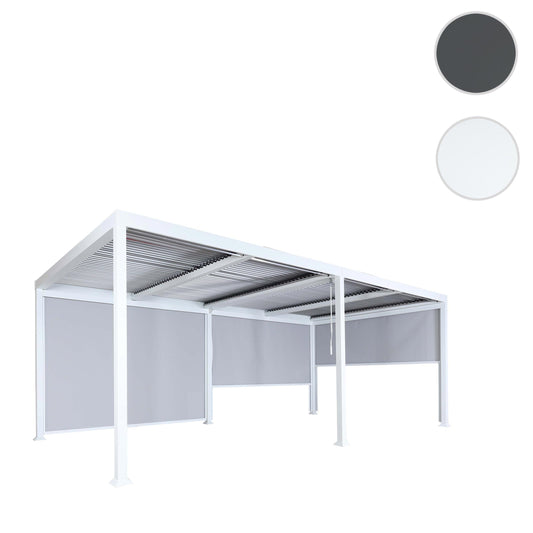 Cosmo Casa - Aluminium pergola - Lamellenpaviljoen met 3 zijwanden - Wit - 3x6m
