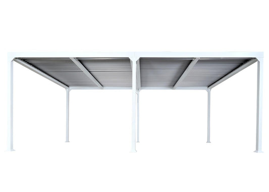 Cosmo Casa - Aluminium Pergola - Lamellenpaviljoen Terrasoverkapping - Aluminium Frame - Wit - 3×6 m