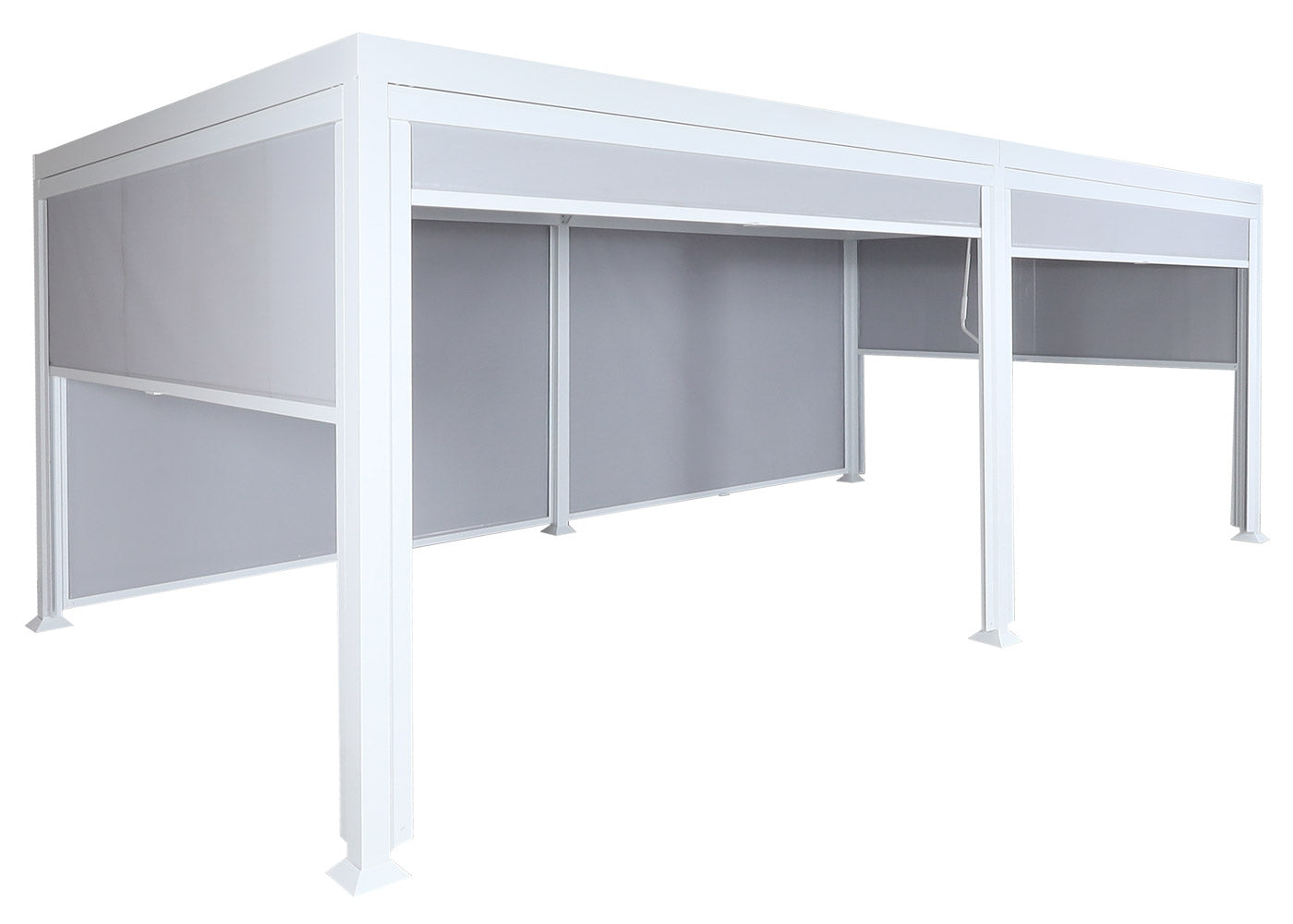 Cosmo Casa - Aluminium Pergola met 6 Zijwanden - Lamellenpaviljoen - Aluminium Frame - Wit - 3×6 m