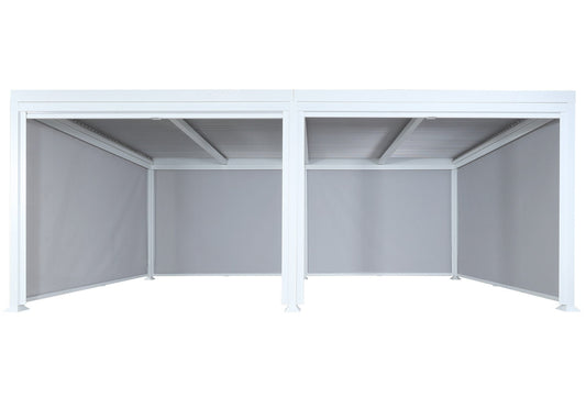 Cosmo Casa - Aluminium Pergola met 6 Zijwanden - Lamellenpaviljoen - Aluminium Frame - Wit - 3×6 m