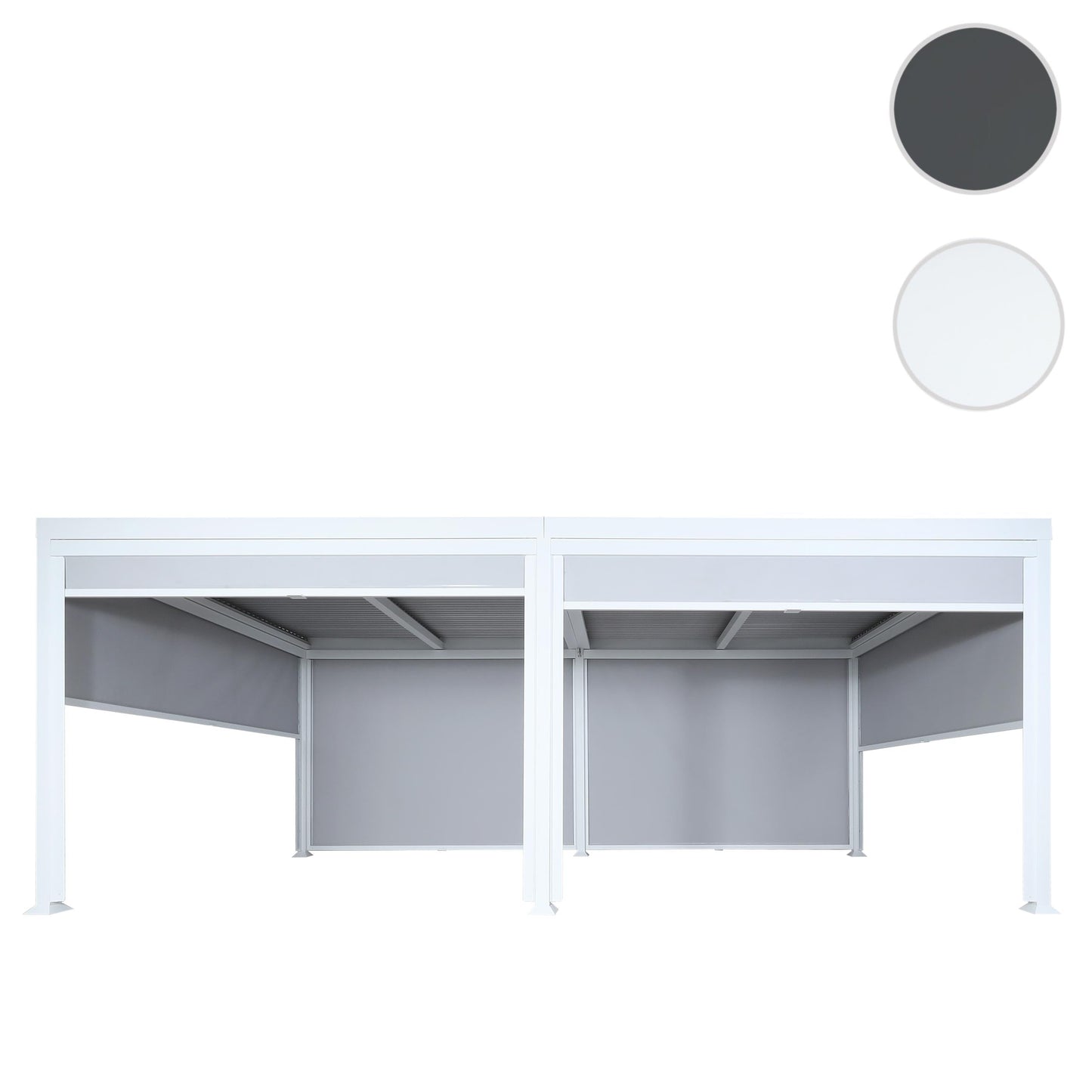 Cosmo Casa - Aluminium Pergola met 6 Zijwanden - Lamellenpaviljoen - Aluminium Frame - Wit - 3×6 m