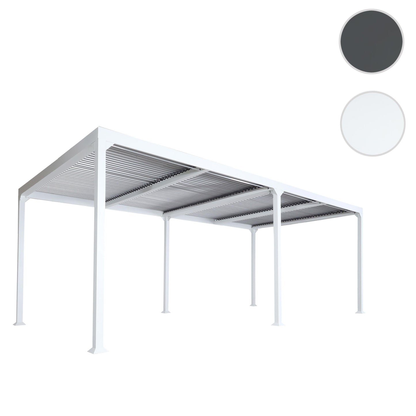 Cosmo Casa - Aluminium Pergola - Lamellenpaviljoen Terrasoverkapping - Aluminium Frame - Wit - 3×6 m