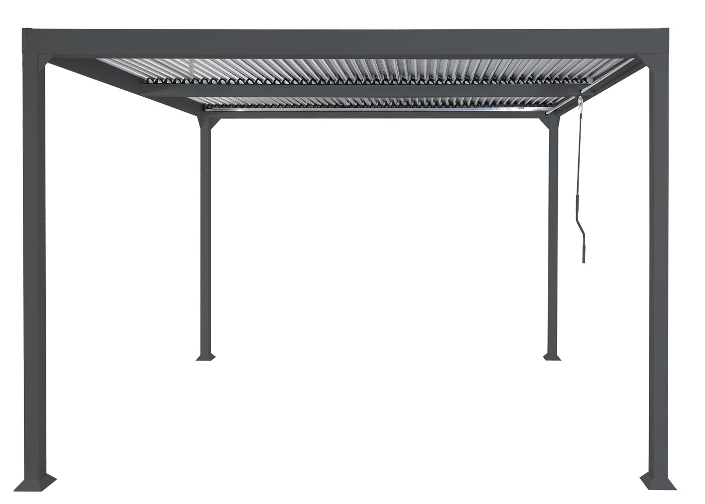 Cosmo Casa - Aluminium Pergola - Lamellenpaviljoen Terrasoverkapping - Aluminium Frame - Antraciet - 3×3,7 m