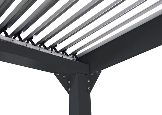 Cosmo Casa - Aluminium Pergola - Lamellenpaviljoen Terrasoverkapping - Aluminium Frame - Antraciet - 3×3,7 m