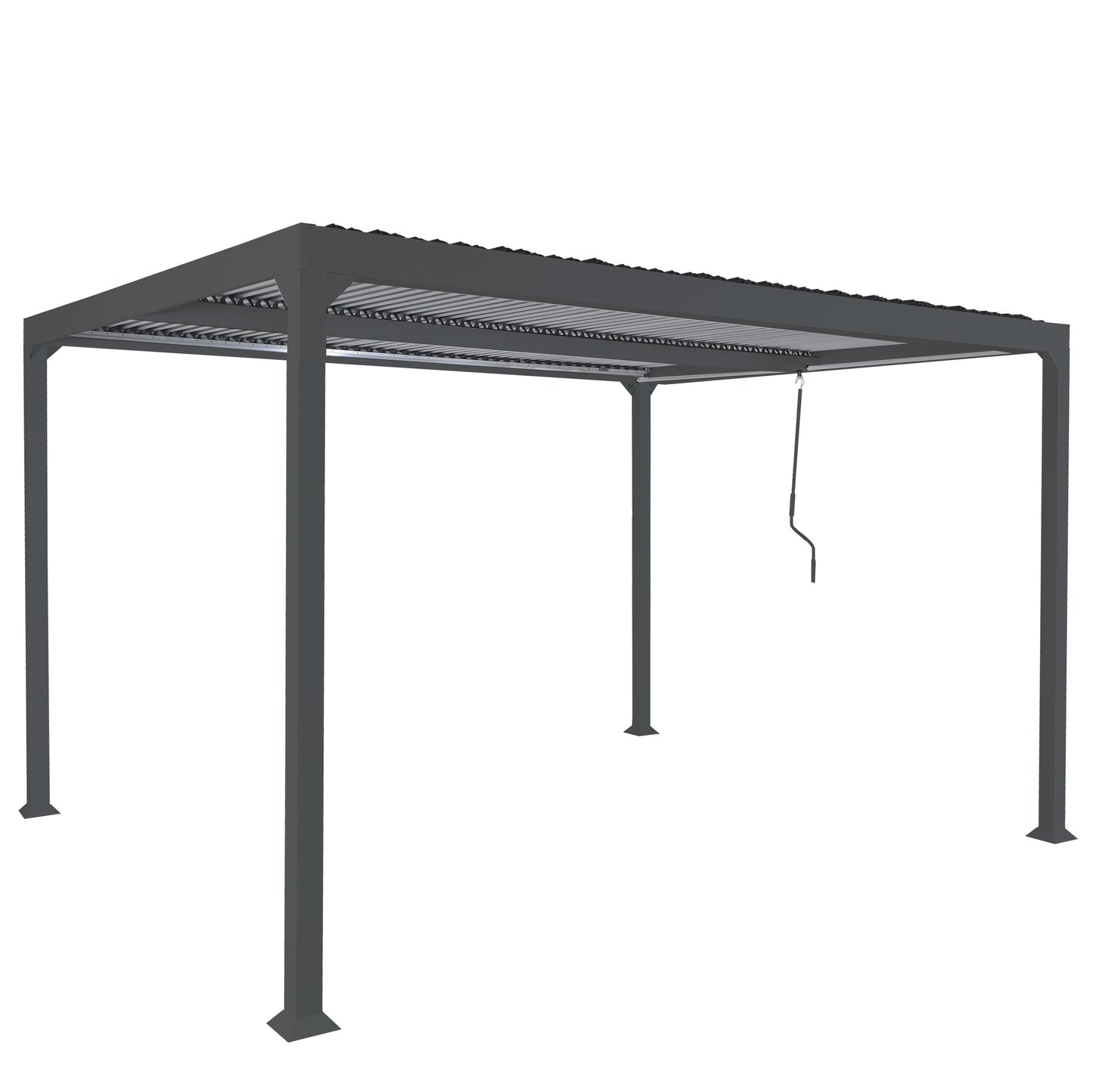 Cosmo Casa - Aluminium Pergola - Lamellenpaviljoen Terrasoverkapping - Aluminium Frame - Antraciet - 3×3,7 m