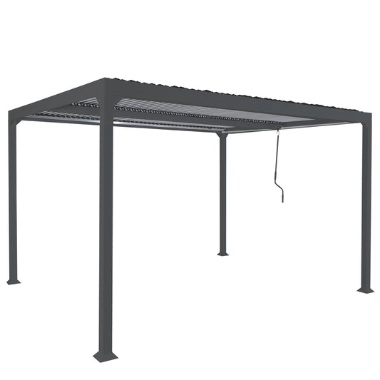 Cosmo Casa - Aluminium Pergola - Lamellenpaviljoen Terrasoverkapping - Aluminium Frame - Antraciet - 3×3,7 m
