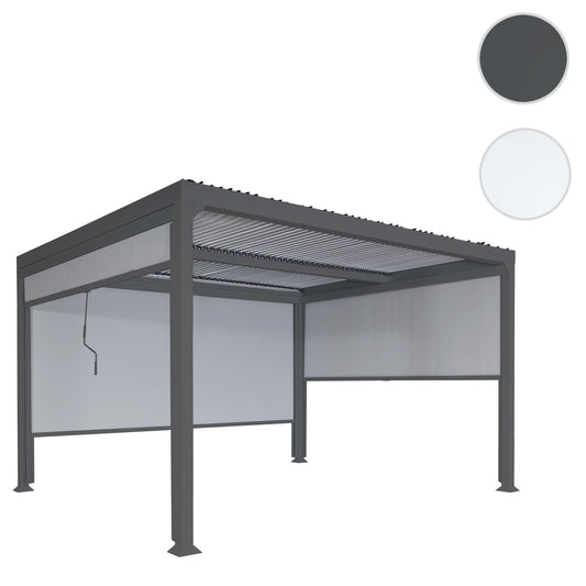 Cosmo Casa - Aluminium Pergola met 3 Zijwanden - Lamellenpaviljoen - Aluminium Frame - Antraciet - 3×3,7 m
