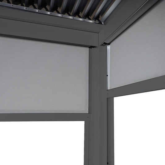 Cosmo Casa - Aluminium Pergola met 3 Zijwanden - Lamellenpaviljoen - Aluminium Frame - Antraciet - 3×3,7 m