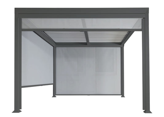 Cosmo Casa - Aluminium Pergola met 3 Zijwanden - Lamellenpaviljoen - Aluminium Frame - Antraciet - 3×3,7 m