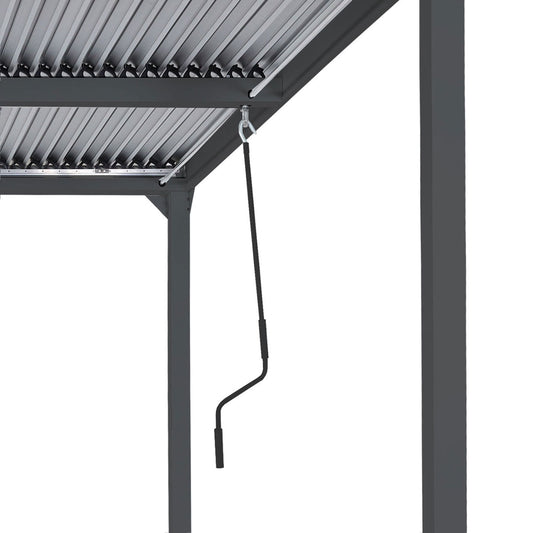 Cosmo Casa - Aluminium Pergola met 3 Zijwanden - Lamellenpaviljoen - Aluminium Frame - Antraciet - 3×3,7 m