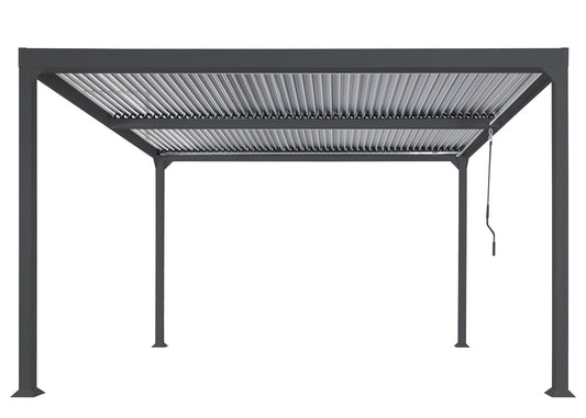 Cosmo Casa - Aluminium Pergola - Lamellenpaviljoen Terrasoverkapping - Aluminium Frame - Antraciet - 3×3,7 m