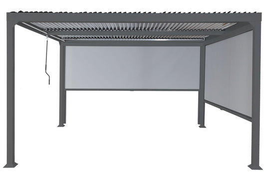 Cosmo Casa - Aluminium Pergola met 2 Zijwanden - Lamellenpaviljoen - Aluminium Frame - Antraciet - 3×3,7 m