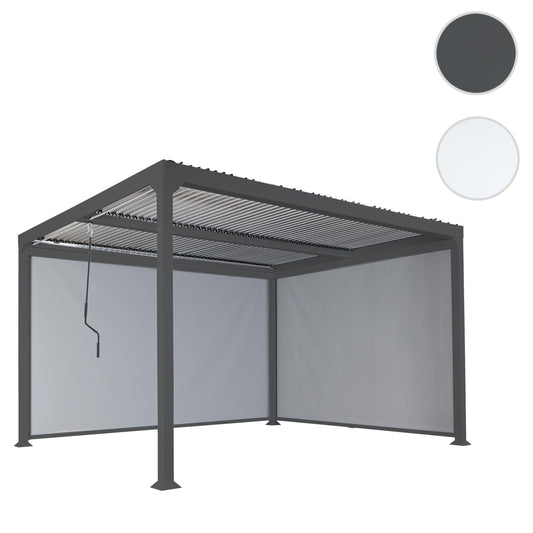Cosmo Casa - Aluminium Pergola met 2 Zijwanden - Lamellenpaviljoen - Aluminium Frame - Antraciet - 3×3,7 m