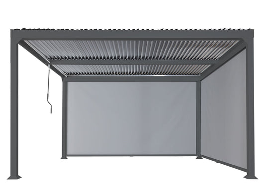 Cosmo Casa - Aluminium Pergola met 2 Zijwanden - Lamellenpaviljoen - Aluminium Frame - Antraciet - 3×3,7 m