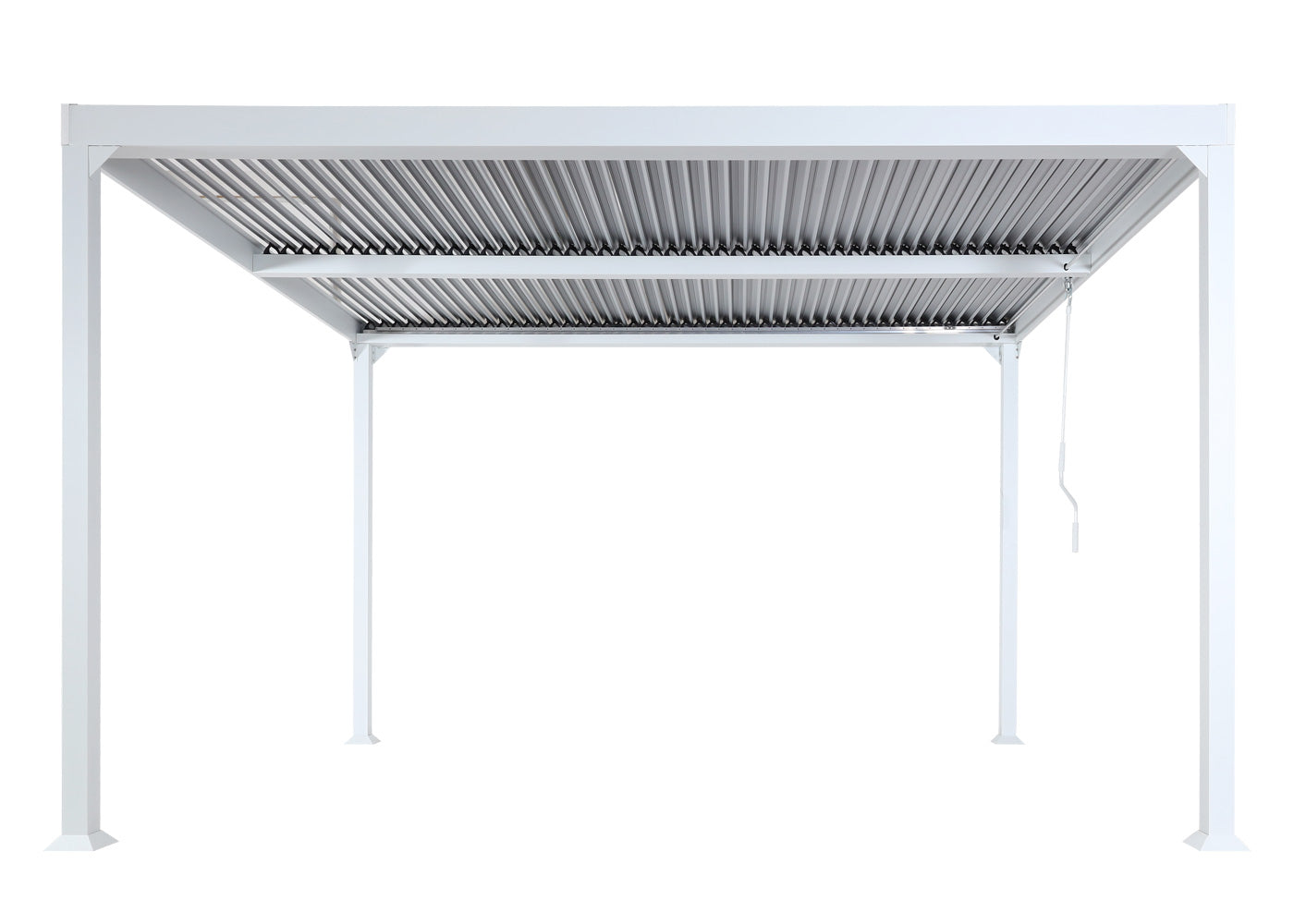 Cosmo Casa - Aluminium Pergola - Lamellenpaviljoen Terrasoverkapping - Aluminium Frame - Wit - 3×3,7 m