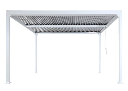 Cosmo Casa - Aluminium Pergola - Lamellenpaviljoen Terrasoverkapping - Aluminium Frame - Wit - 3×3,7 m