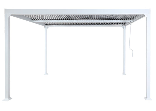 Cosmo Casa - Aluminium Pergola - Lamellenpaviljoen Terrasoverkapping - Aluminium Frame - Wit - 3×3,7 m