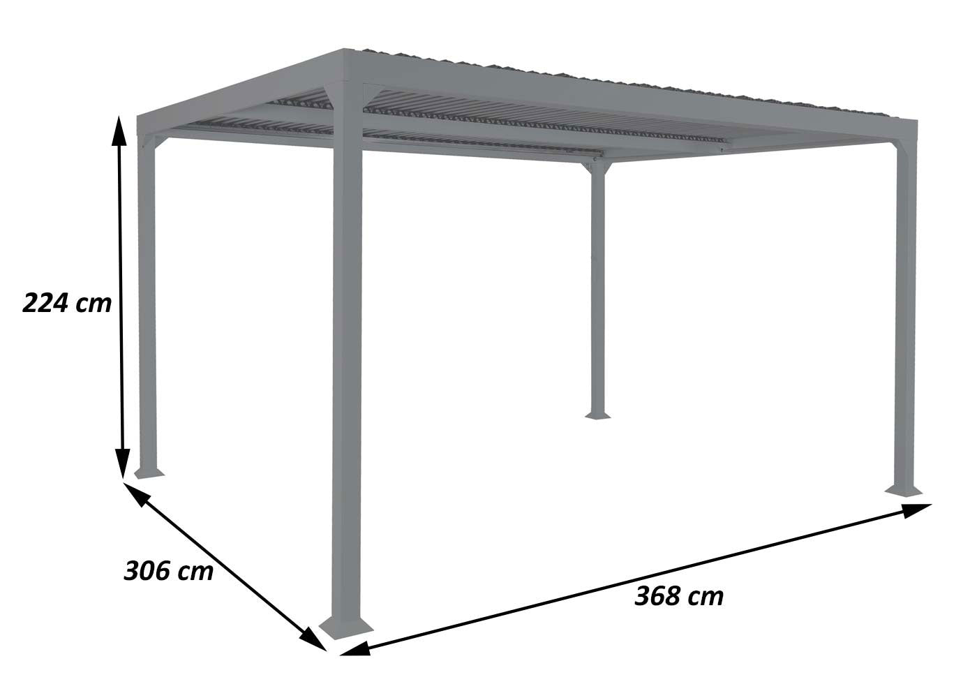 Cosmo Casa - Aluminium Pergola - Lamellenpaviljoen Terrasoverkapping - Aluminium Frame - Wit - 3×3,7 m