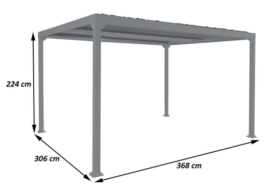 Cosmo Casa - Aluminium Pergola - Lamellenpaviljoen Terrasoverkapping - Aluminium Frame - Wit - 3×3,7 m