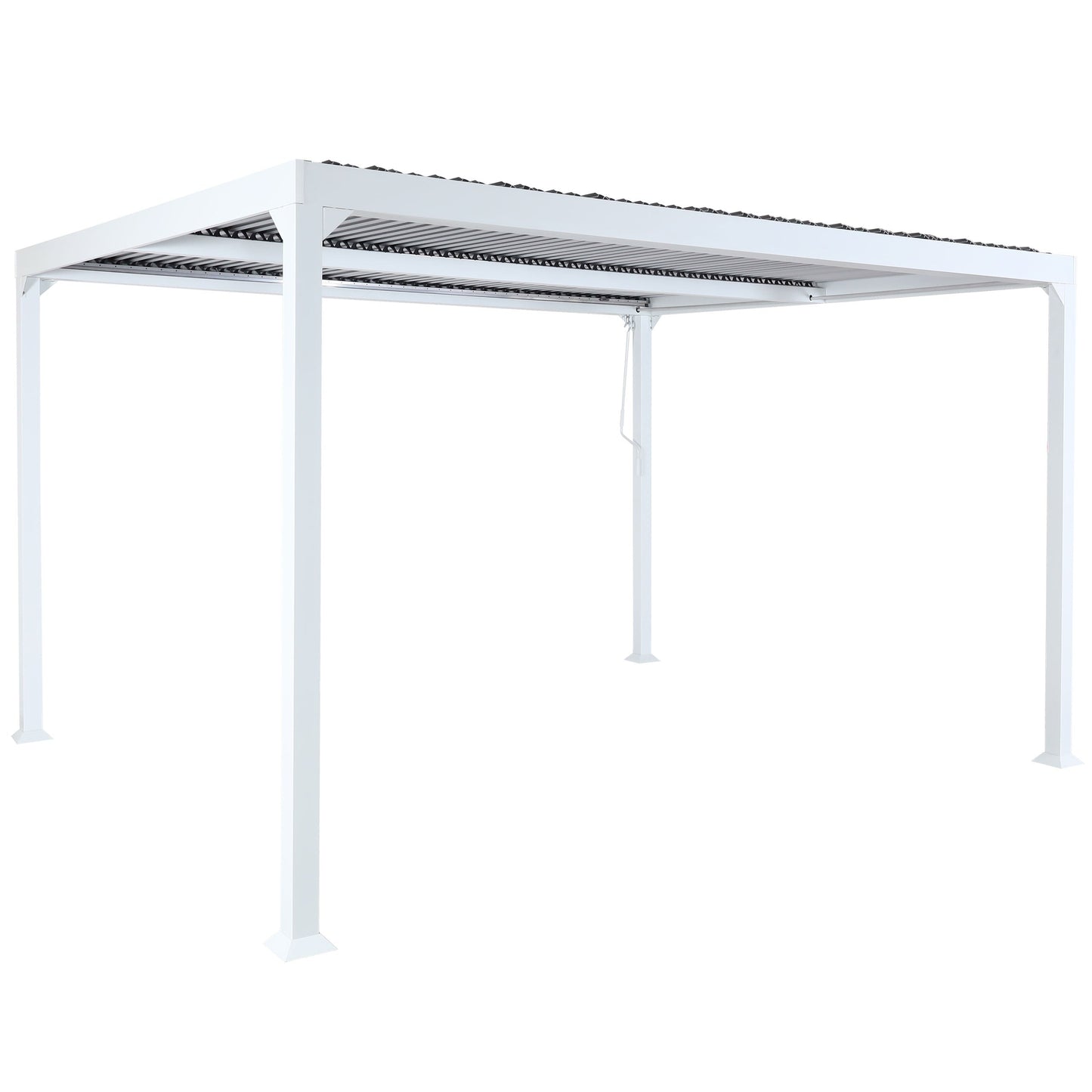 Cosmo Casa - Aluminium Pergola - Lamellenpaviljoen Terrasoverkapping - Aluminium Frame - Wit - 3×3,7 m