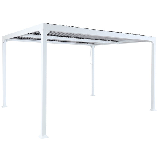Cosmo Casa - Aluminium Pergola - Lamellenpaviljoen Terrasoverkapping - Aluminium Frame - Wit - 3×3,7 m