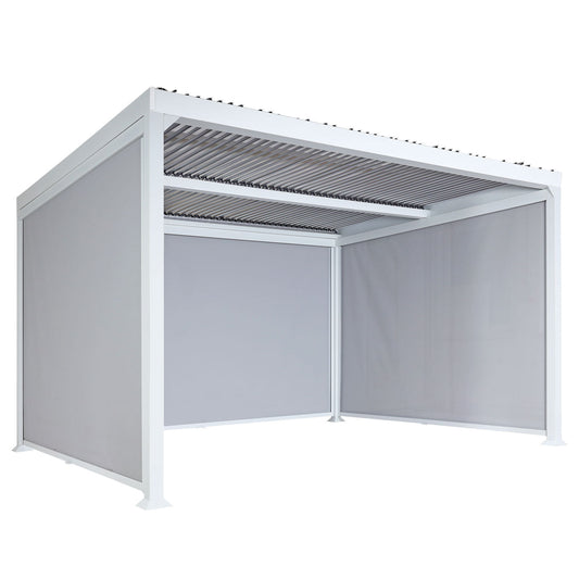 Cosmo Casa - Aluminium Pergola met 3 Zijwanden - Lamellenpaviljoen - Aluminium Frame - Wit - 3×3,7 m