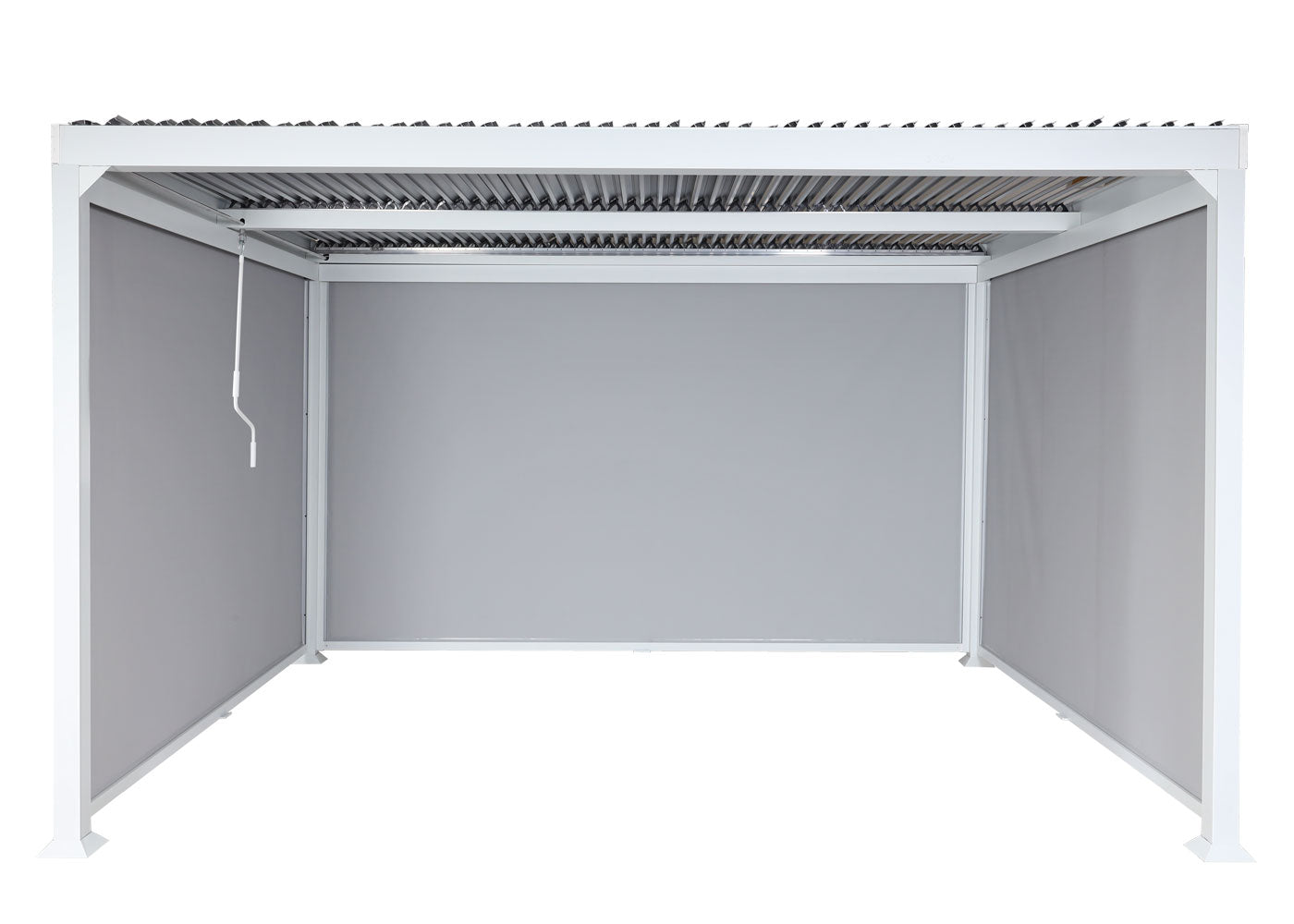 Cosmo Casa - Aluminium Pergola met 3 Zijwanden - Lamellenpaviljoen - Aluminium Frame - Wit - 3×3,7 m