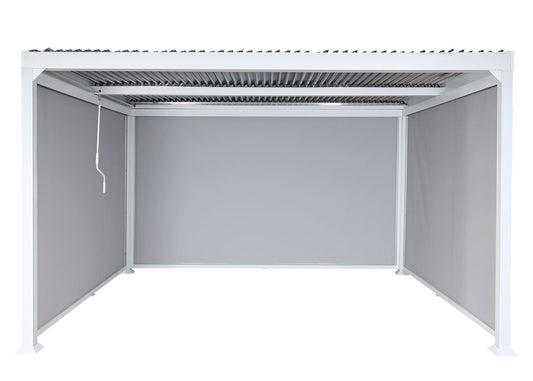 Cosmo Casa - Aluminium Pergola met 3 Zijwanden - Lamellenpaviljoen - Aluminium Frame - Wit - 3×3,7 m
