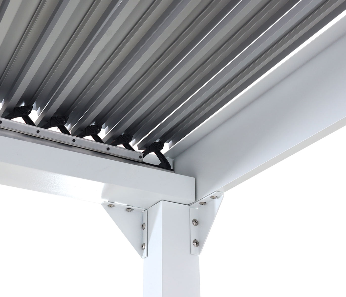 Cosmo Casa - Aluminium Pergola met 3 Zijwanden - Lamellenpaviljoen - Aluminium Frame - Wit - 3×3,7 m