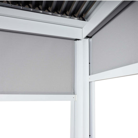 Cosmo Casa - Aluminium Pergola met 3 Zijwanden - Lamellenpaviljoen - Aluminium Frame - Wit - 3×3,7 m