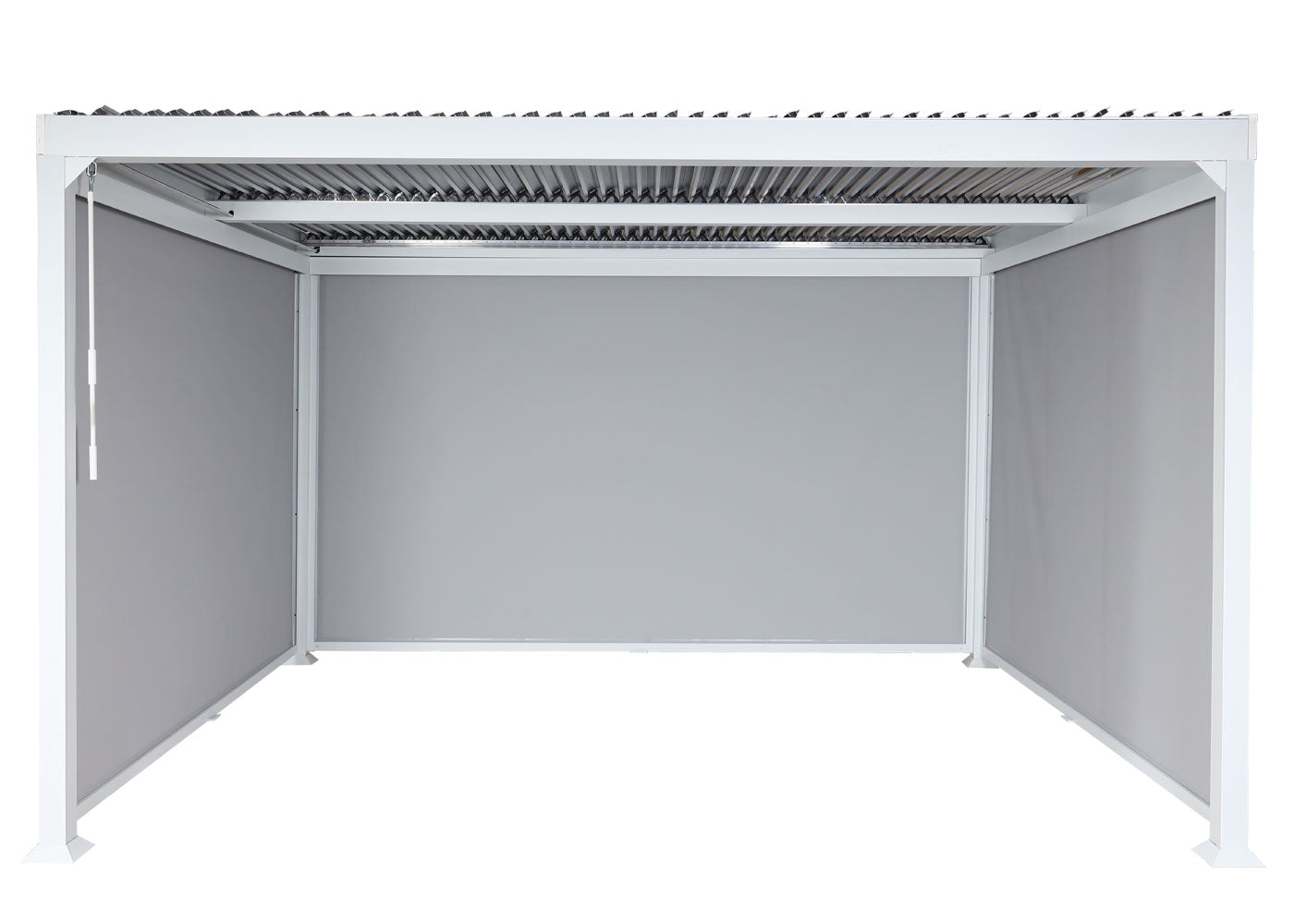 Cosmo Casa - Aluminium Pergola met 3 Zijwanden - Lamellenpaviljoen - Aluminium Frame - Wit - 3×3,7 m