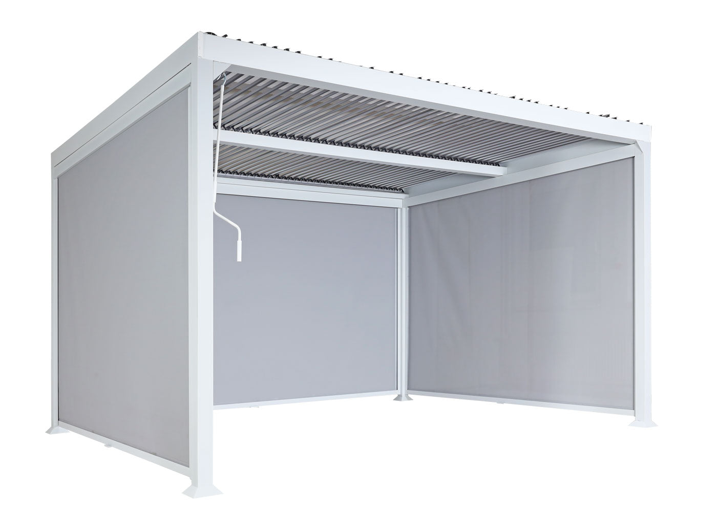 Cosmo Casa - Aluminium Pergola met 3 Zijwanden - Lamellenpaviljoen - Aluminium Frame - Wit - 3×3,7 m