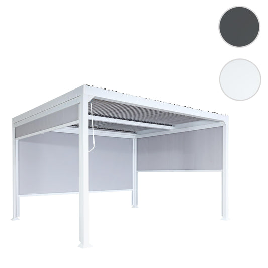 Cosmo Casa - Aluminium Pergola met 3 Zijwanden - Lamellenpaviljoen - Aluminium Frame - Wit - 3×3,7 m